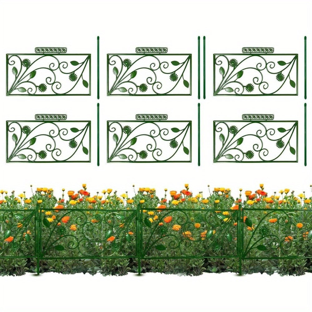 "Versatile Landscaping" Rustproof Decorative Garden Fence Border - No-Dig, Easy Install Flower Edging For Patio & Yard, Eco-Friendly Pp Material, Animal Barrier Included