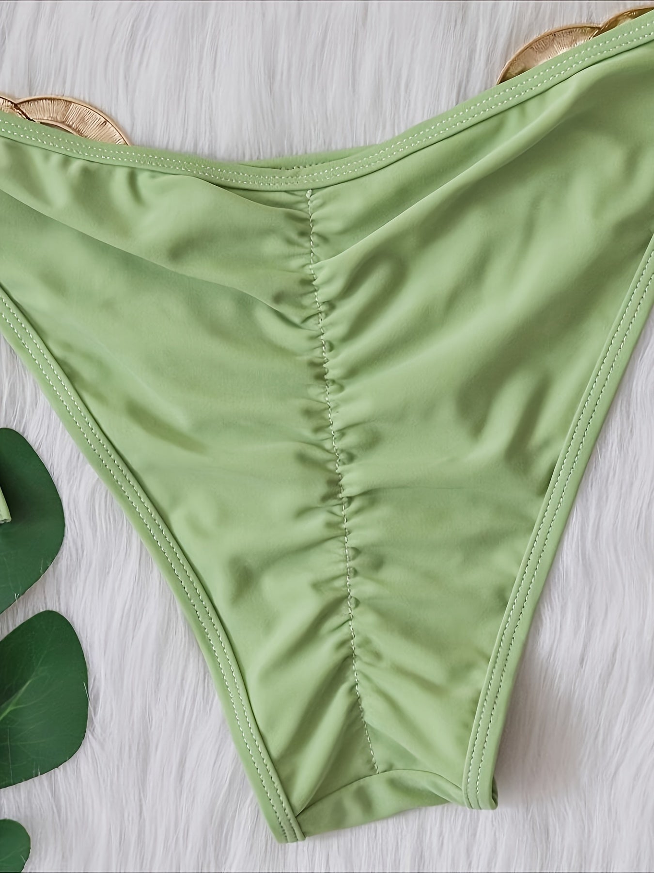 Eco-friendly hardware knotted bikini swimsuit
