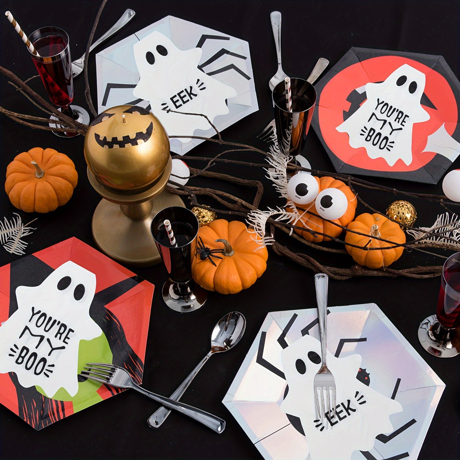 Halloween Ghost Paper Napkins 200-Pack - 2-Ply 6.5x5'' Disposable Lunch Napkins, White Ghost-Themed Party Supplies, Eco-Friendly Drink Napkins for Birthday, Holidays