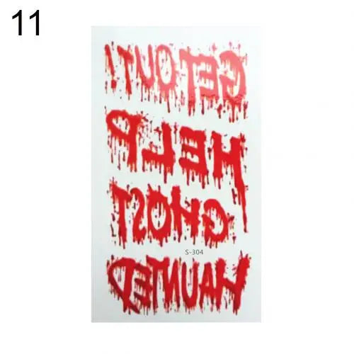 Halloween 3D Tattoo Stickers Kids Bloody Scar Temporary Tattoo Cosplay Body Art Decal Easter Women Finger Tattoo Sticker For Men
