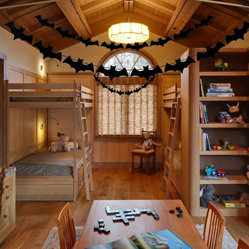 Happy Halloween Banners Ghost Bat Hanging Streamers Decorations Halloween Party Decorations Backdrop Decorations