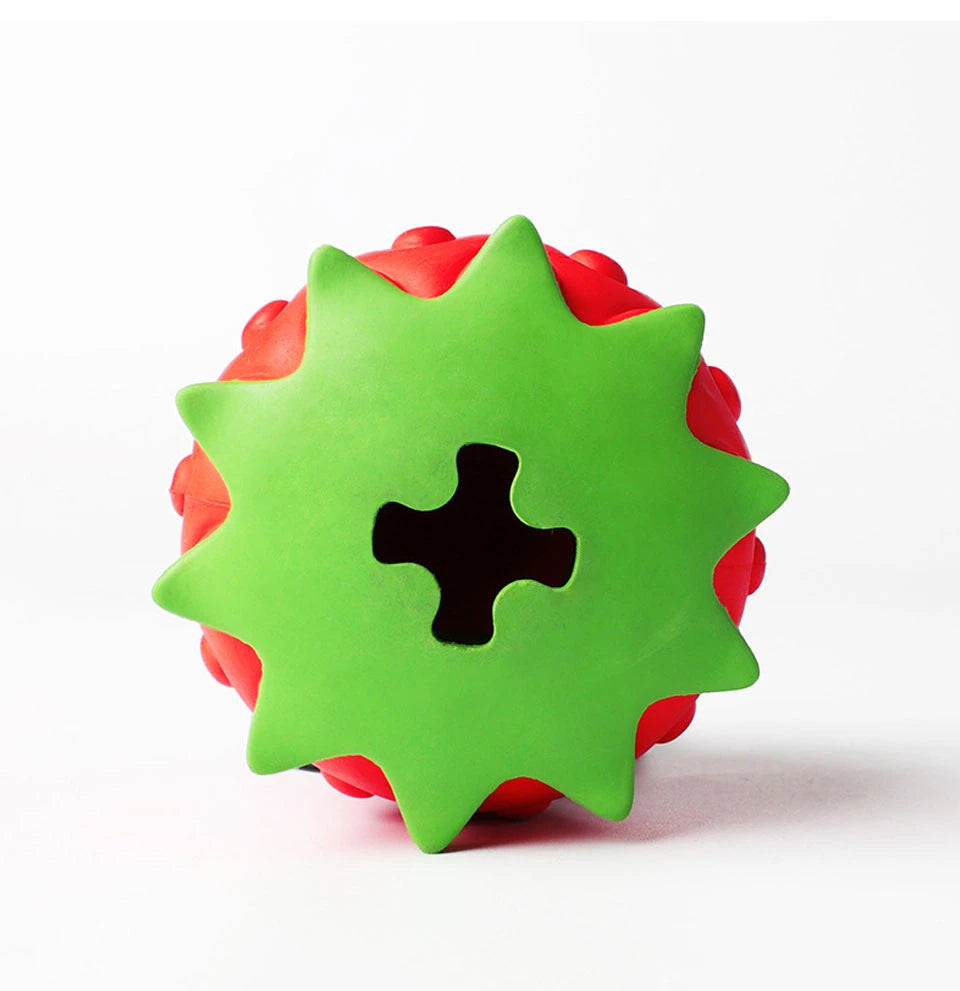 DualPet Dog Chew Toys Rubber Strawberry Shaped Food Leaking Toy Durable Eco-friendly Food Dispenser Dogs Toy