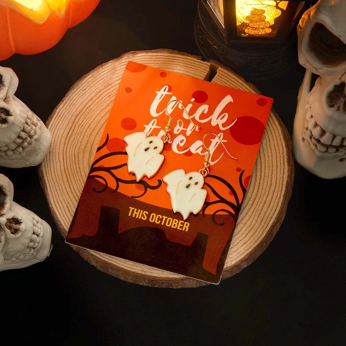 Trendy Luminous Halloween Ghost Pumpkin Dangle Earrings for Women Funny Festival Creative Party Gift Drop Earring Cute Jewelry