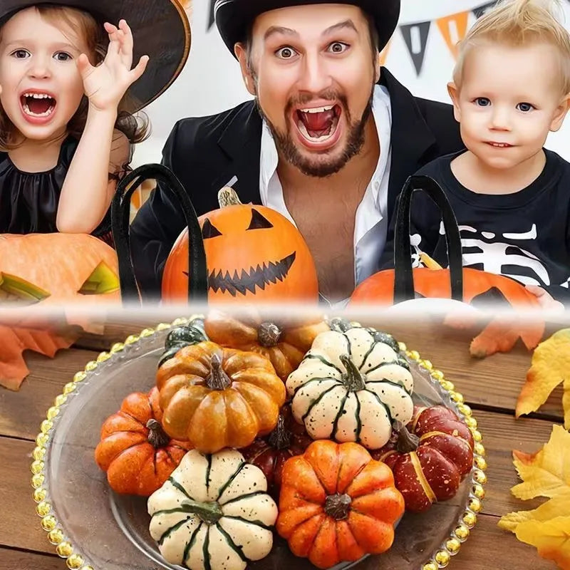 Mini Artificial Halloween Pumpkin Decor Simulation Vegetable Halloween Home Party Decoration Props Farmhouse Harvest DIY Craft