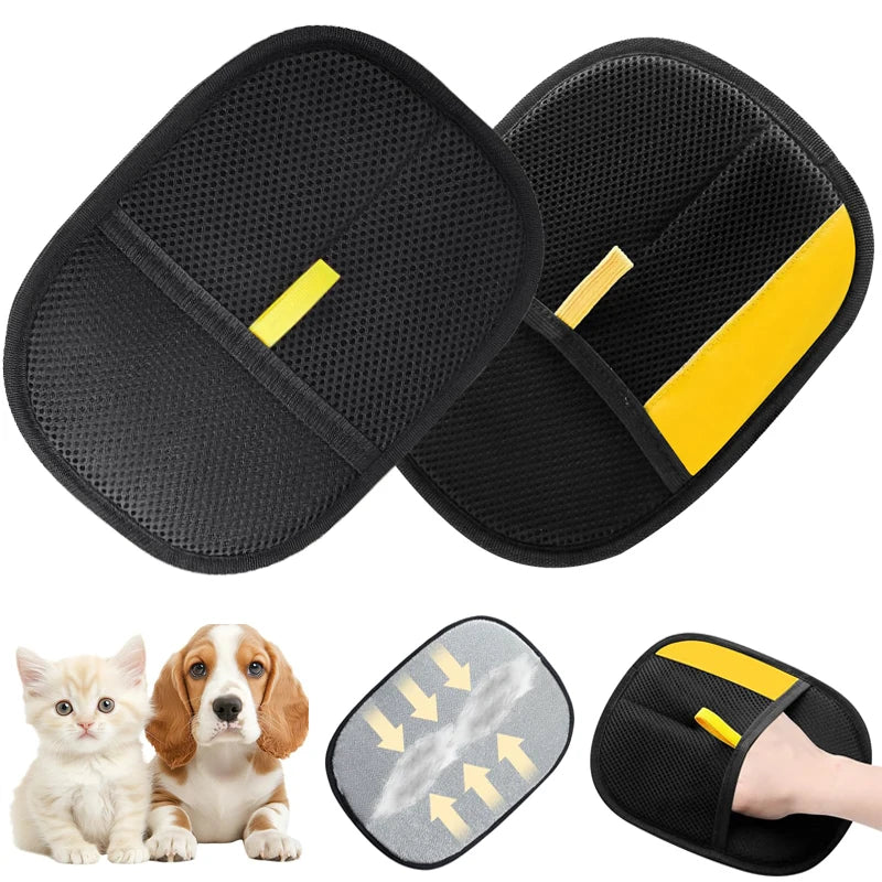 Pet Hair Remover Brush Kitten Hair Removal Gloves Deshedding Brush Glove for Dog Cat Double-Sided Fur Hair Cleaning Glove Carpet