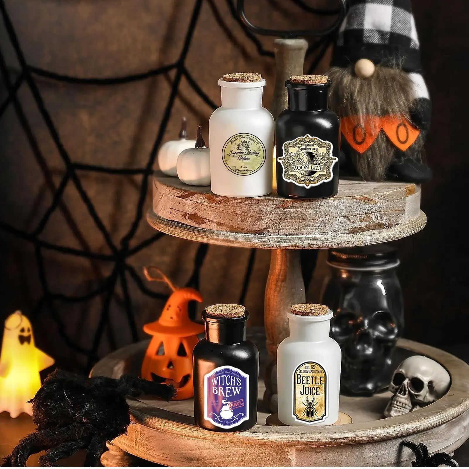 50Pcs Potion Label Stickers Potion Aesthetic Label Stickers for Water Bottle Halloween decor Wine Bottle Glassy Bottle Stickers
