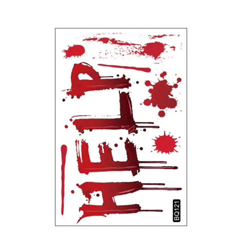 Halloween Sticker Ghost Shadow Blood Handprint Window Glass Sticker Traceless Scary Red Blood Print Window Wall Decal Decoration