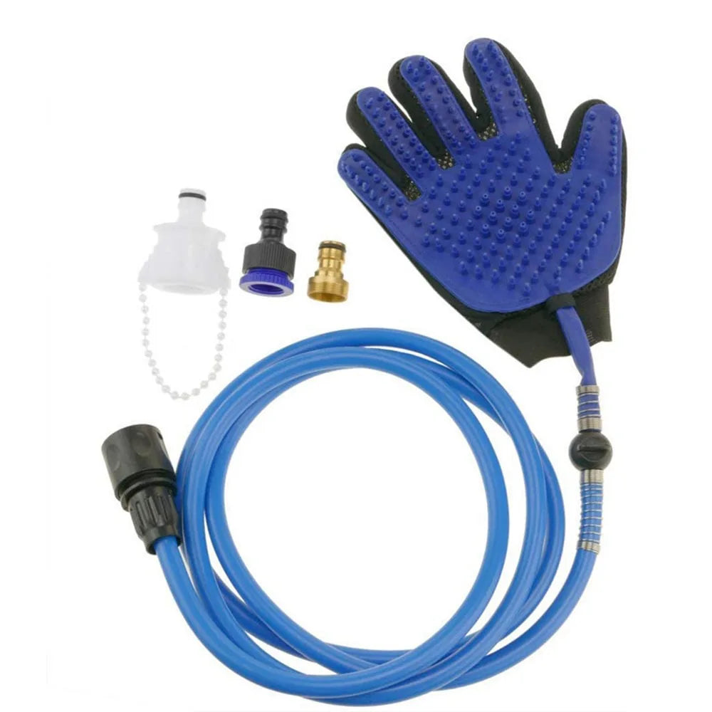 Adjustable Pet Spray Bathing Gloves Eco Friendly with Connecting Hose Dog Showerhead Dehairing Brush Pet Massage Glove