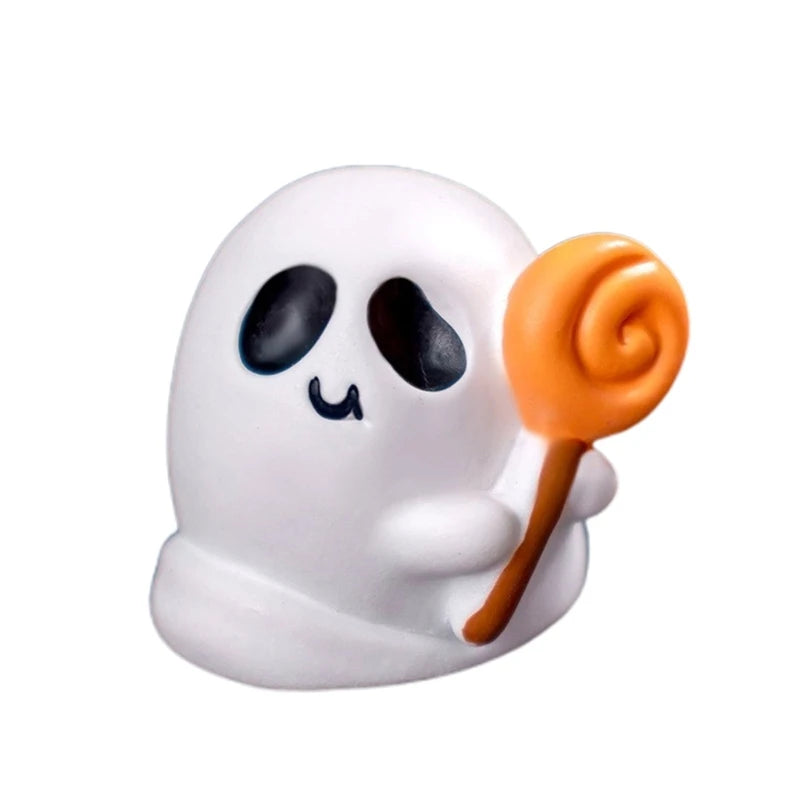 Y1UB Halloween Pumpkin Ghostly Elf Miniature Figurine Ornament Festival Home Decors