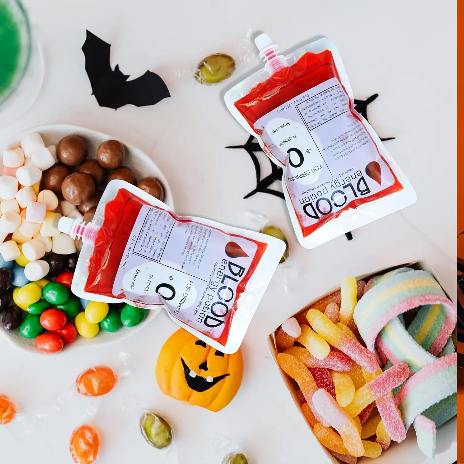 Halloween Blood Bags For Drinks Iv Bags Fake Blood Bags Halloween Party Supplies Zombie Vampire Juice Puree Bag Drink Pouches
