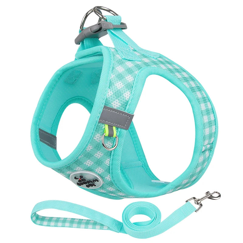 Cat Harness Fresh Plaid Cat Leashes Harness Anti-breakaway Adjustable Pet Harness for Cats and Puppies Accessories