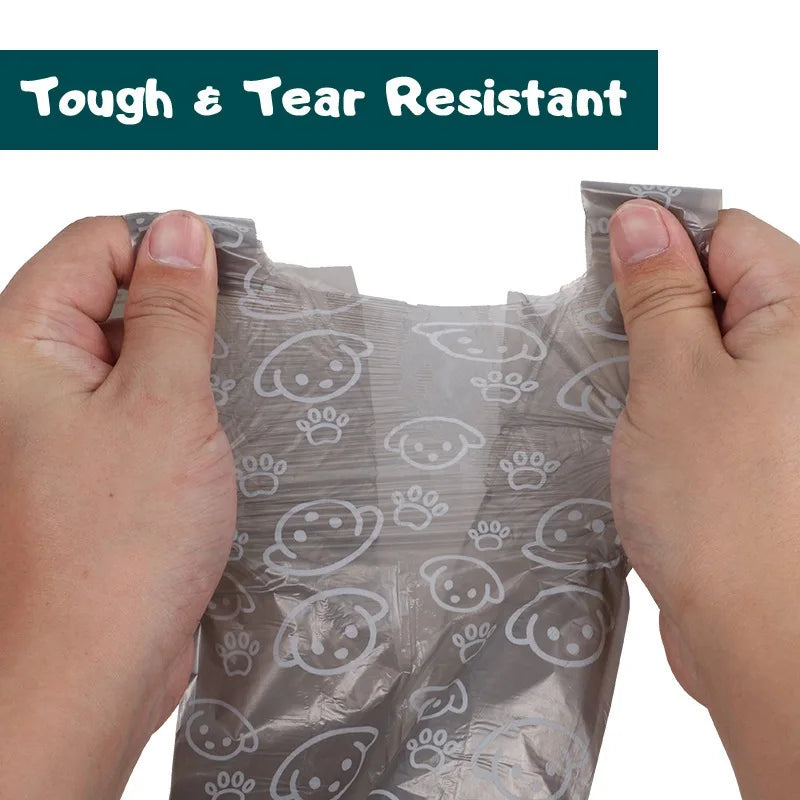 2/20 Rolls Tea Aroma Eco-Friendly Vest Style Pet Garbage Bag Dog Poop Bag Bags Cleaning WasteDisposable Trash Pouch Portable Bag