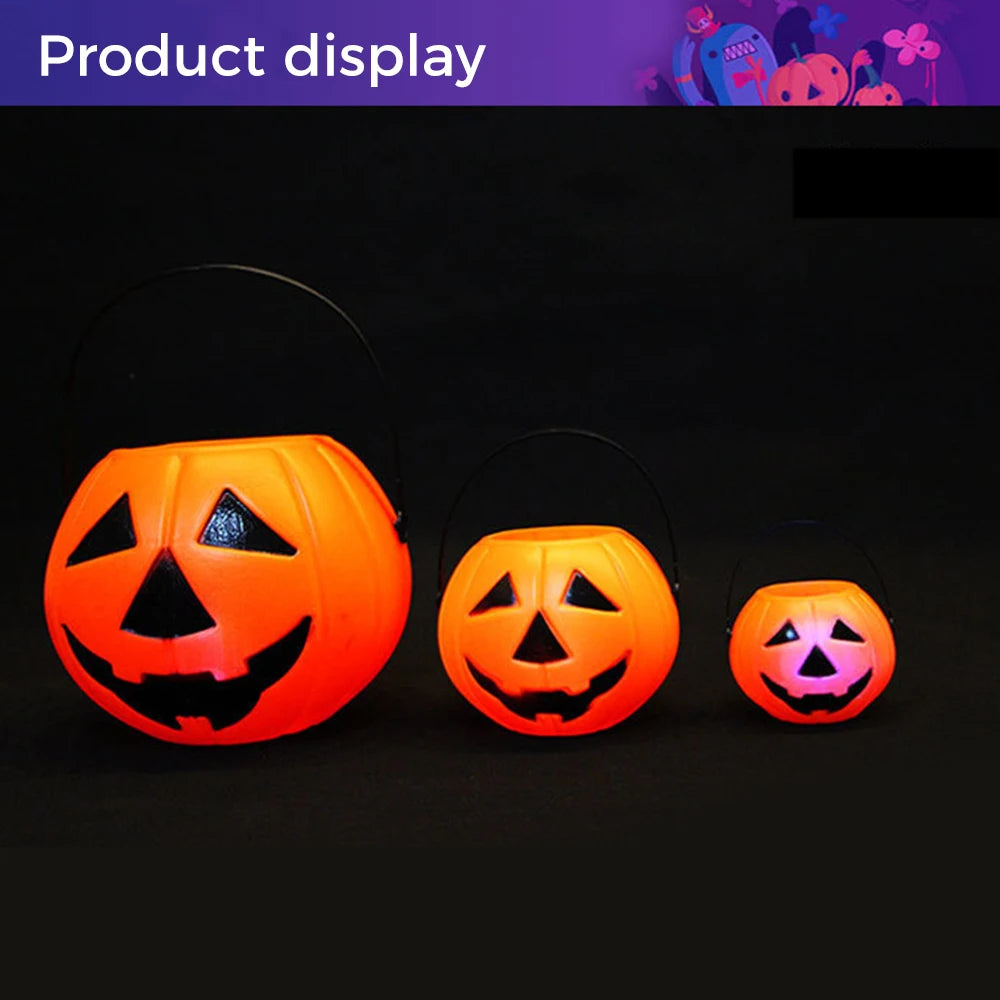 1pc Halloween Trick or Treat Pumpkin Bucket Candy Holder Portable Sweet Barrel Cute Design S/M/L Jar Kids Gift Decor Home/Hotel