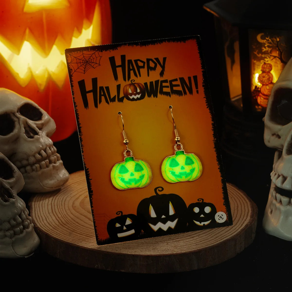 Trendy Luminous Halloween Ghost Pumpkin Dangle Earrings for Women Funny Festival Creative Party Gift Drop Earring Cute Jewelry