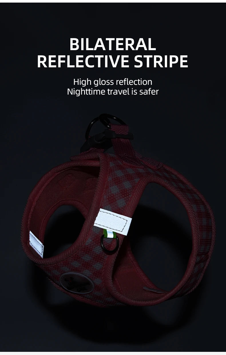 Cat Harness Fresh Plaid Cat Leashes Harness Anti-breakaway Adjustable Pet Harness for Cats and Puppies Accessories