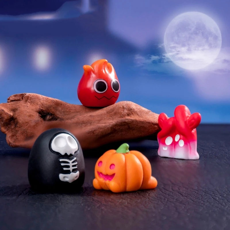 Y1UB Halloween Pumpkin Ghostly Elf Miniature Figurine Ornament Festival Home Decors