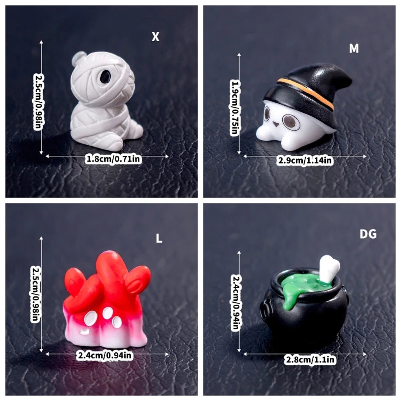 Y1UB Halloween Pumpkin Ghostly Elf Miniature Figurine Ornament Festival Home Decors