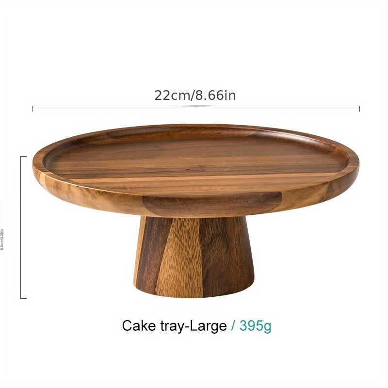 1PC Wood Round Dessert Plate, Wooden Cake Plate, Creative Food Serving Trays, Eco Naural Wood Dessert Fruit Snack Tray, Home Decor, Photography Props