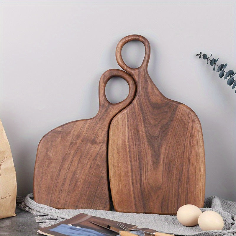 Set of 2 Walnut Wood Cutting Boards - Premium Handcrafted Kitchen Chopping Boards for Food Prep, Eco-Friendly, Food-Safe Log Material, Ideal for Couples & Home Chefs