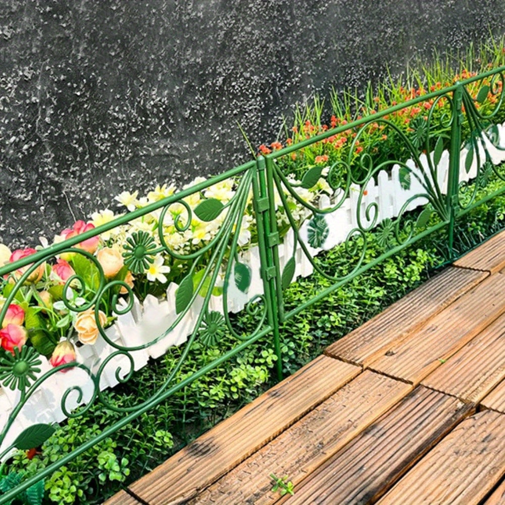 "Versatile Landscaping" Rustproof Decorative Garden Fence Border - No-Dig, Easy Install Flower Edging For Patio & Yard, Eco-Friendly Pp Material, Animal Barrier Included