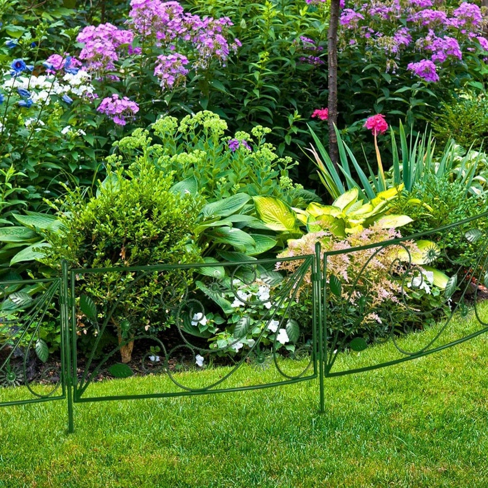 "Versatile Landscaping" Rustproof Decorative Garden Fence Border - No-Dig, Easy Install Flower Edging For Patio & Yard, Eco-Friendly Pp Material, Animal Barrier Included