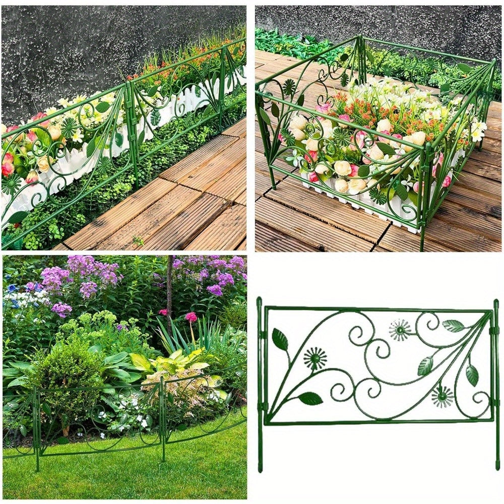 "Versatile Landscaping" Rustproof Decorative Garden Fence Border - No-Dig, Easy Install Flower Edging For Patio & Yard, Eco-Friendly Pp Material, Animal Barrier Included