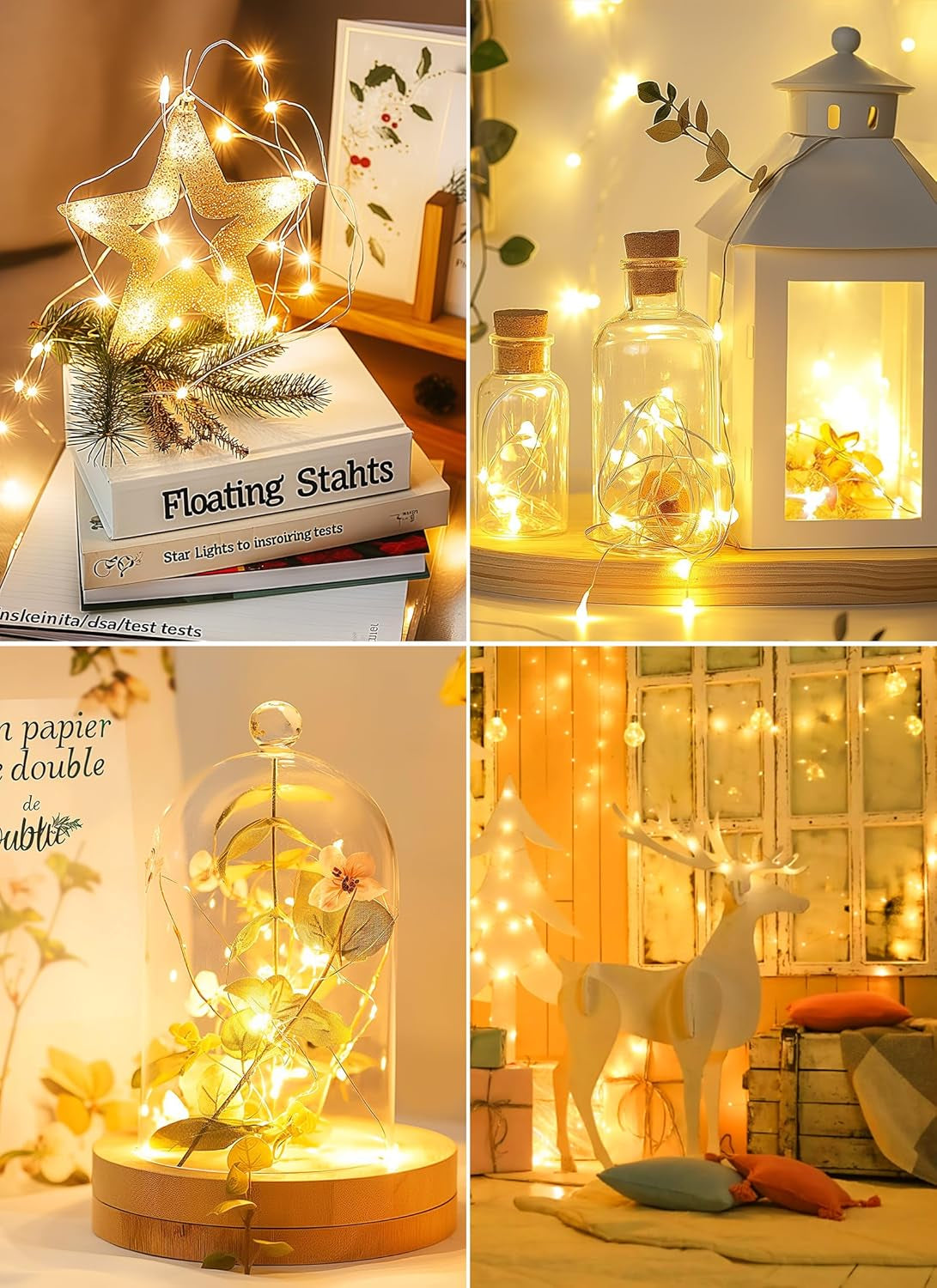 33ft 100 LED Battery Operated Copper Wire Fairy String Lights - Waterproof Twinkle Lights for Mason Jar Decor, Ideal for Parties, Weddings, and Christmas Celebrations