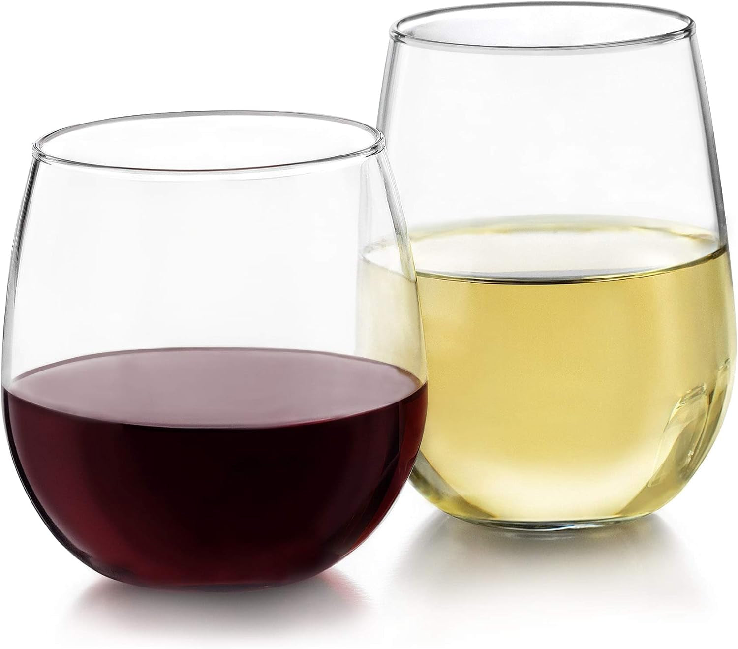 12-Piece Stemless Wine Glass Set for Red and White Wines