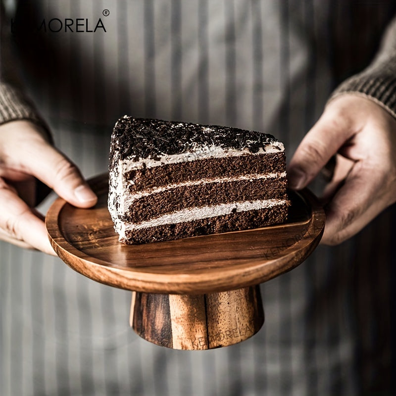 1PC Wood Round Dessert Plate, Wooden Cake Plate, Creative Food Serving Trays, Eco Naural Wood Dessert Fruit Snack Tray, Home Decor, Photography Props