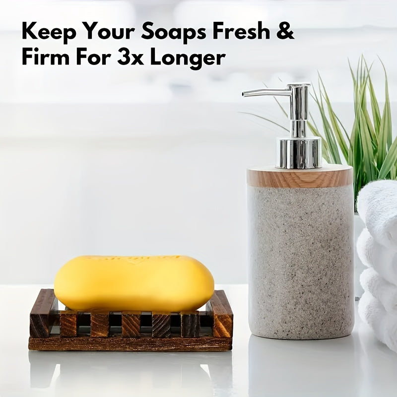 Sleek Self-Draining Wooden Soap Dish: Elevate Your Bathroom with Style & Sustainability - Perfect for Eco-Conscious Homes!
