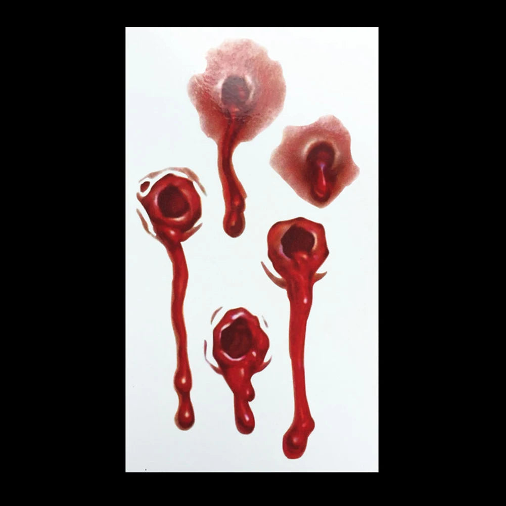 Halloween 3D Tattoo Stickers Kids Bloody Scar Temporary Tattoo Cosplay Body Art Decal Easter Women Finger Tattoo Sticker For Men