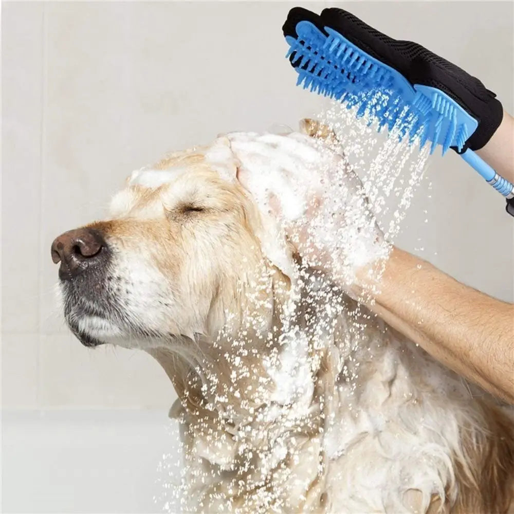 Adjustable Pet Spray Bathing Gloves Eco Friendly with Connecting Hose Dog Showerhead Dehairing Brush Pet Massage Glove