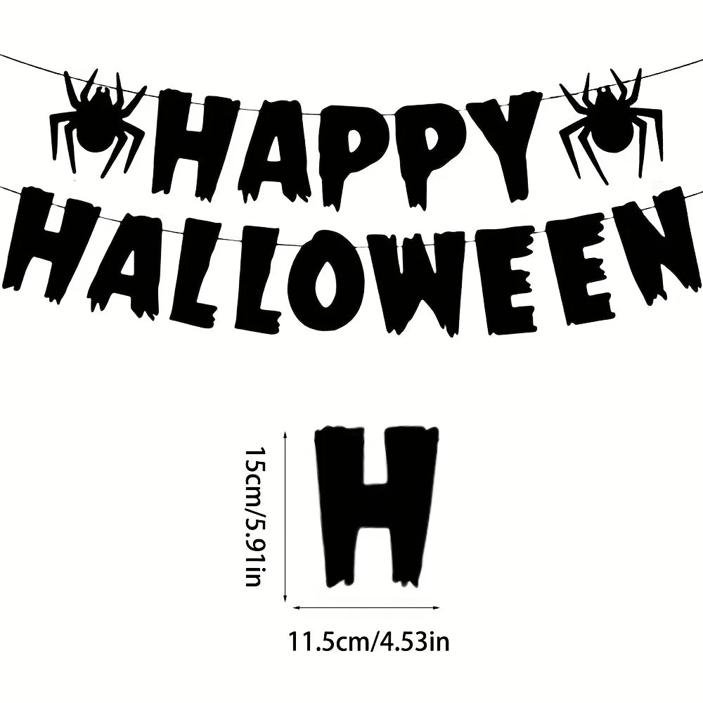 Happy Halloween Banners Ghost Bat Hanging Streamers Decorations Halloween Party Decorations Backdrop Decorations
