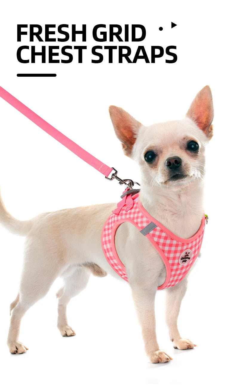 Cat Harness Fresh Plaid Cat Leashes Harness Anti-breakaway Adjustable Pet Harness for Cats and Puppies Accessories
