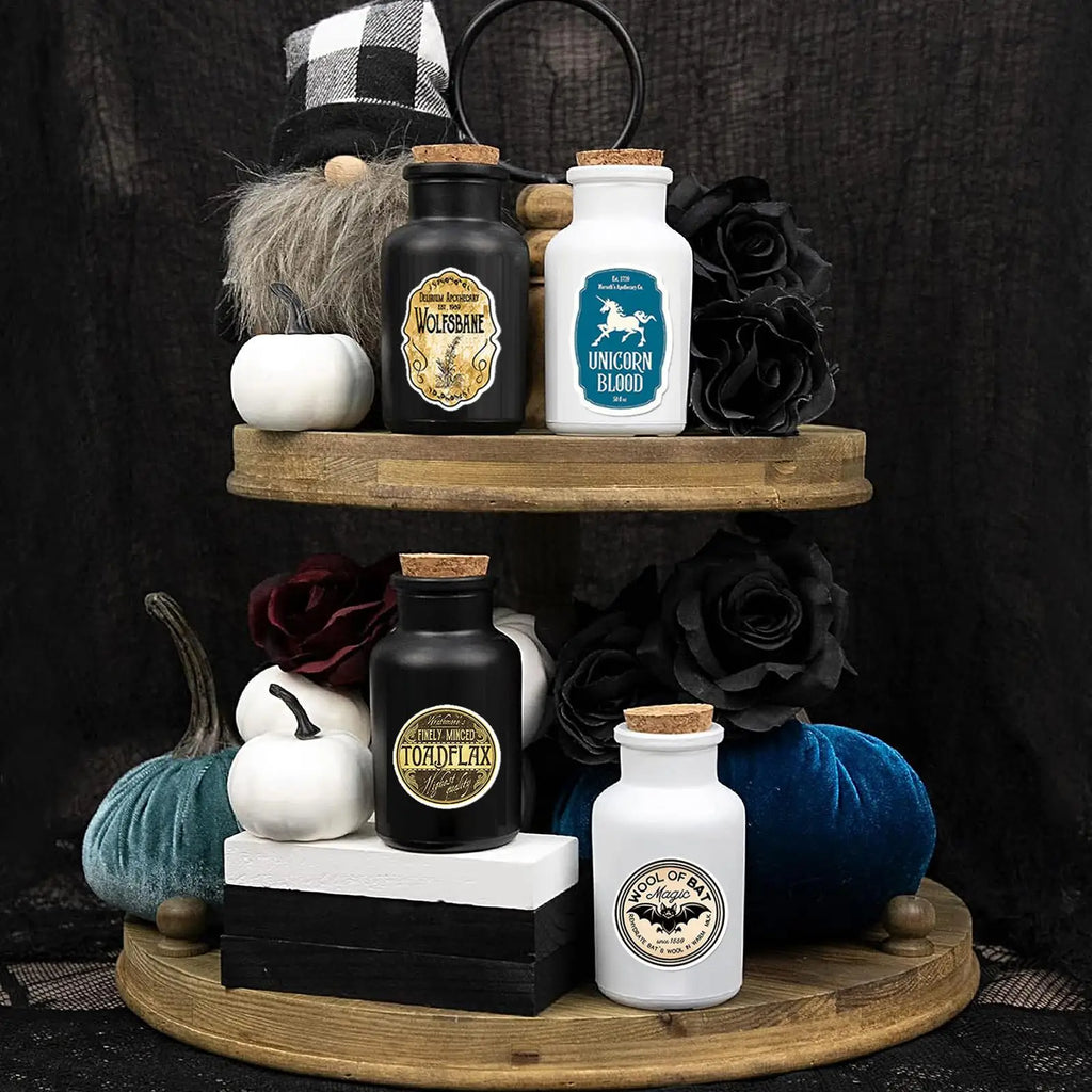 50Pcs Potion Label Stickers Potion Aesthetic Label Stickers for Water Bottle Halloween decor Wine Bottle Glassy Bottle Stickers