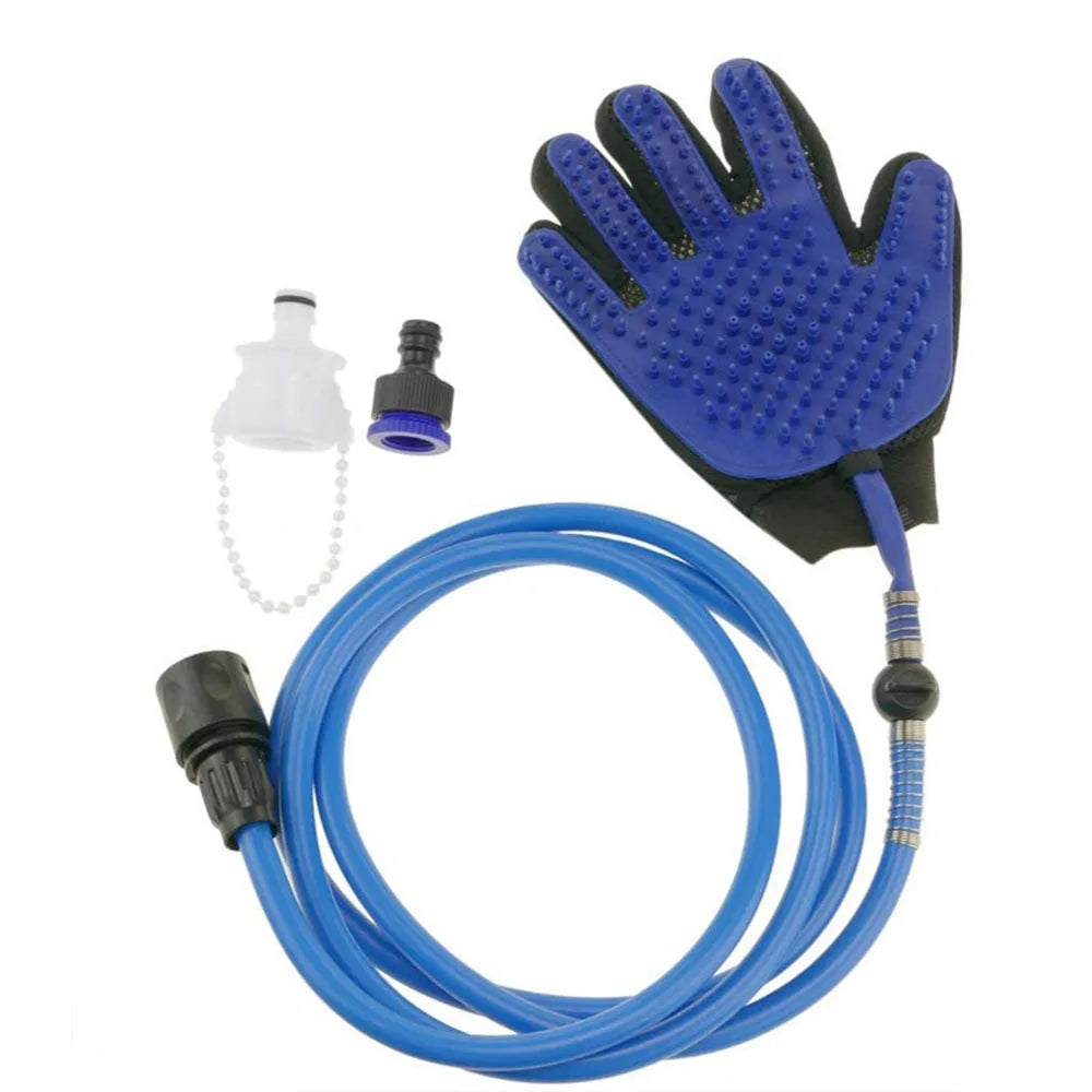 Adjustable Pet Spray Bathing Gloves Eco Friendly with Connecting Hose Dog Showerhead Dehairing Brush Pet Massage Glove