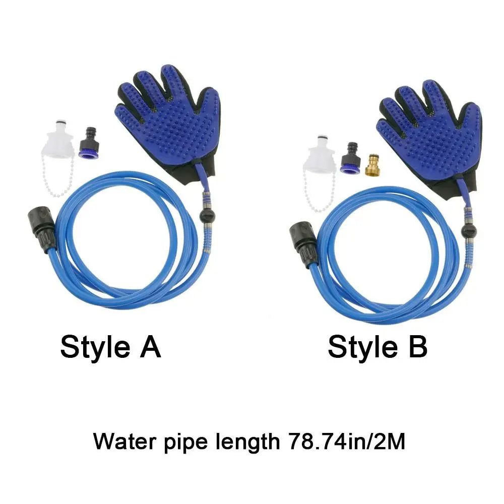 Adjustable Pet Spray Bathing Gloves Eco Friendly with Connecting Hose Dog Showerhead Dehairing Brush Pet Massage Glove