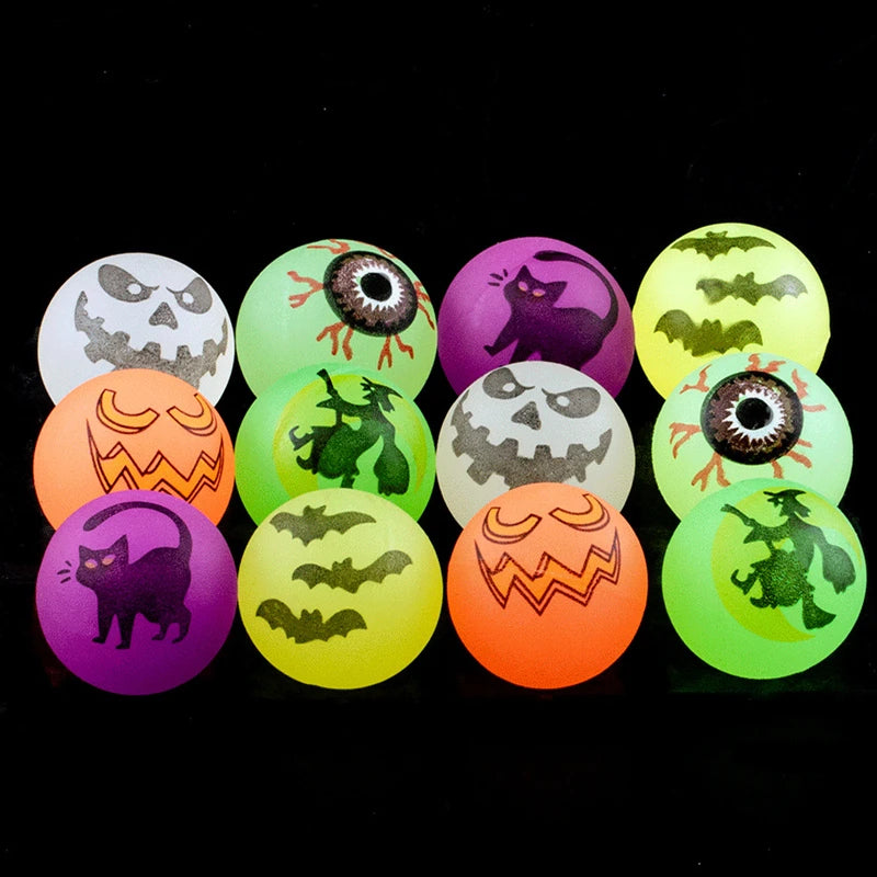 ﻿ New Halloween Elastic Ball 32MM Night Light Magic Eye Elastic Ball Fluorescent Eye Rubber Ball Halloween Festival Party Gift