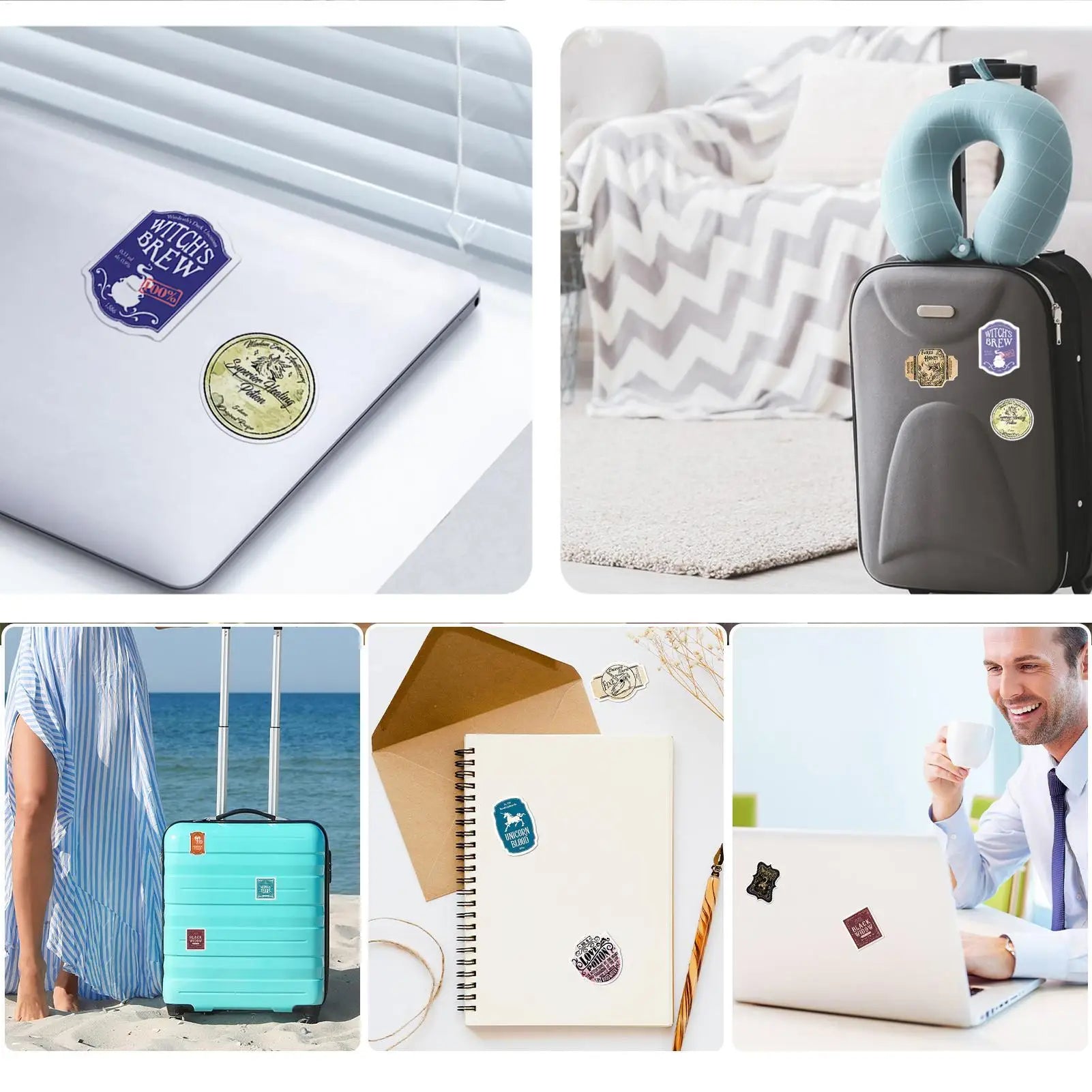 50Pcs Potion Label Stickers Potion Aesthetic Label Stickers for Water Bottle Halloween decor Wine Bottle Glassy Bottle Stickers