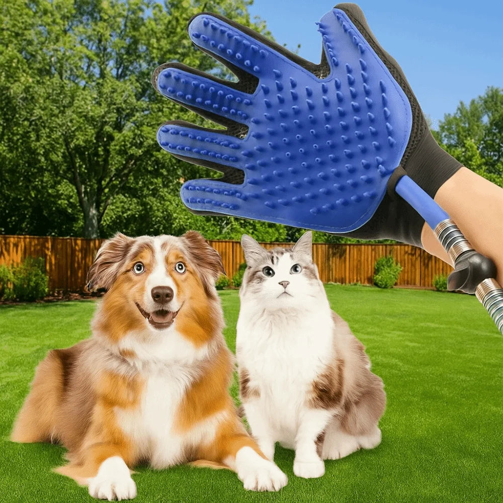 Adjustable Pet Spray Bathing Gloves Eco Friendly with Connecting Hose Dog Showerhead Dehairing Brush Pet Massage Glove