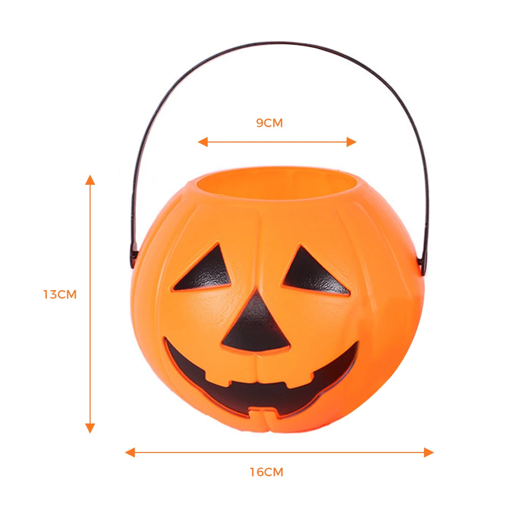 1pc Halloween Trick or Treat Pumpkin Bucket Candy Holder Portable Sweet Barrel Cute Design S/M/L Jar Kids Gift Decor Home/Hotel