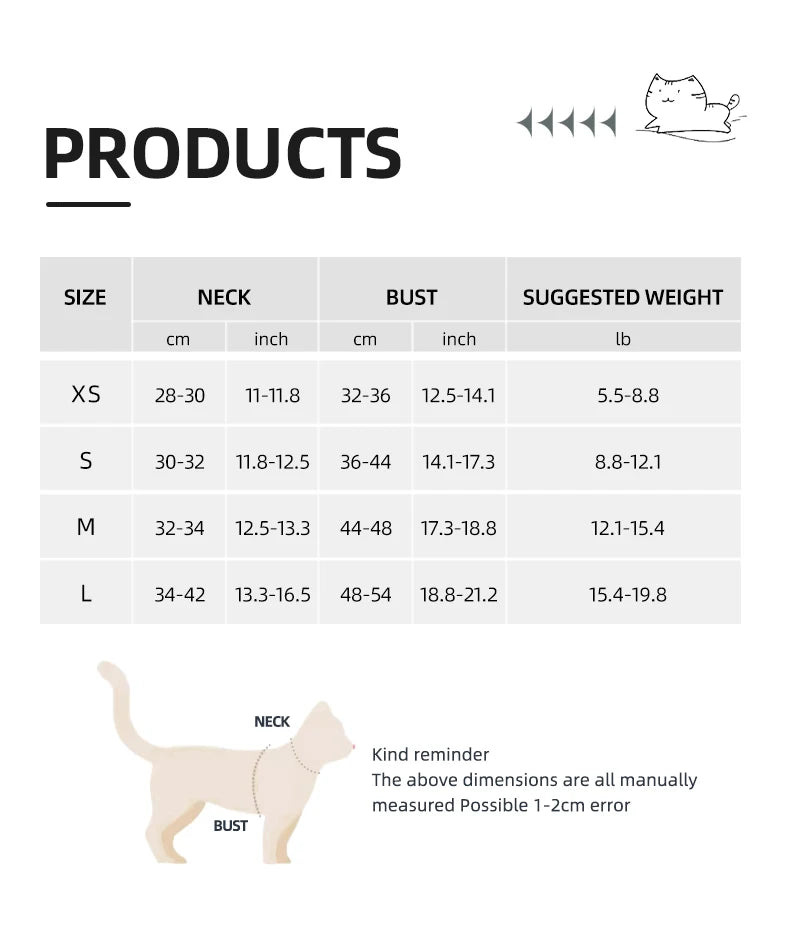 Cat Harness Fresh Plaid Cat Leashes Harness Anti-breakaway Adjustable Pet Harness for Cats and Puppies Accessories