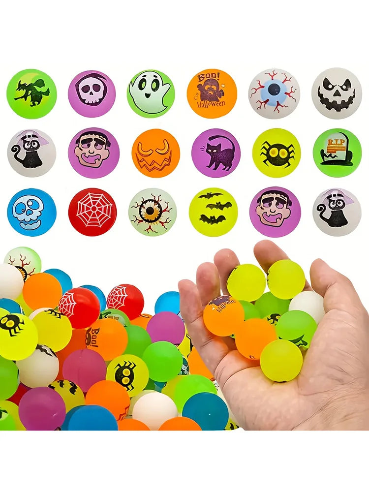 ﻿ New Halloween Elastic Ball 32MM Night Light Magic Eye Elastic Ball Fluorescent Eye Rubber Ball Halloween Festival Party Gift