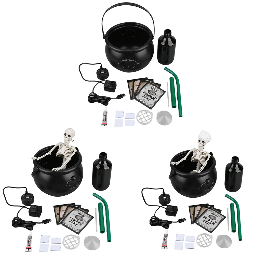 Halloween Decorations Magic Float Bottle with Witches Cauldron and Mist Maker Party Decor for Home Table Mantel Kitchen Room