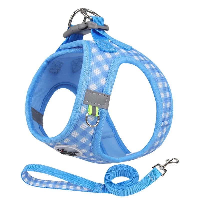 Cat Harness Fresh Plaid Cat Leashes Harness Anti-breakaway Adjustable Pet Harness for Cats and Puppies Accessories