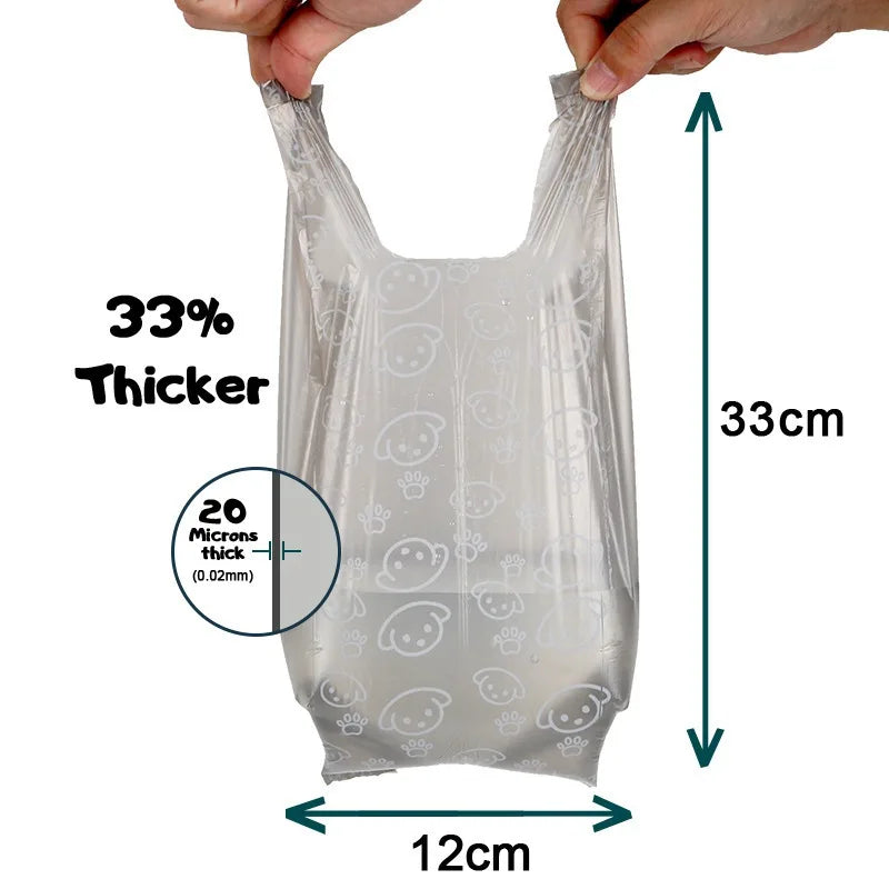 2/20 Rolls Tea Aroma Eco-Friendly Vest Style Pet Garbage Bag Dog Poop Bag Bags Cleaning WasteDisposable Trash Pouch Portable Bag