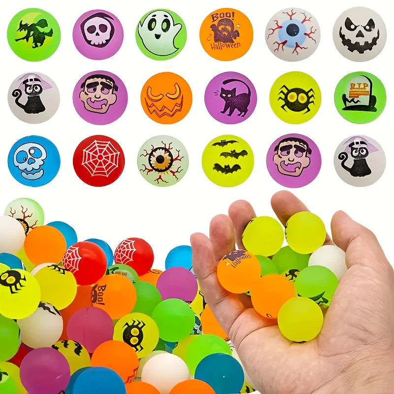﻿ New Halloween Elastic Ball 32MM Night Light Magic Eye Elastic Ball Fluorescent Eye Rubber Ball Halloween Festival Party Gift