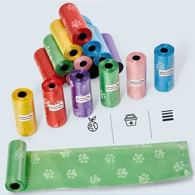 6/8/16Rolls Pet Dog Poop Bags Biodegradable Bulk Biobase Scented Poo Bag Degradable Cat Waste Bags Eco-Friendly Doggie Outdoor
