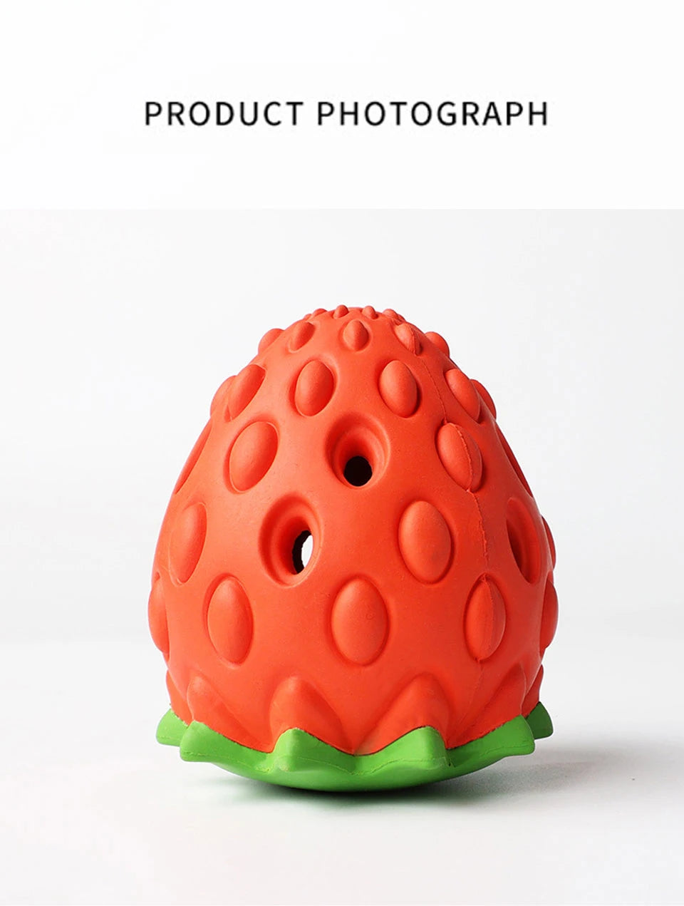 DualPet Dog Chew Toys Rubber Strawberry Shaped Food Leaking Toy Durable Eco-friendly Food Dispenser Dogs Toy