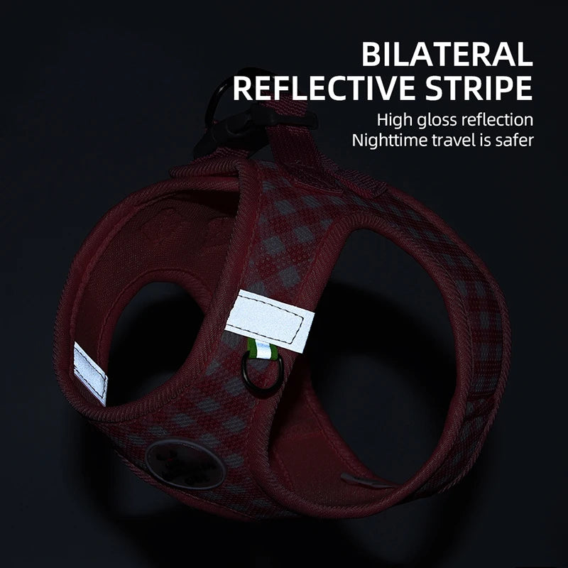 Cat Harness Fresh Plaid Cat Leashes Harness Anti-breakaway Adjustable Pet Harness for Cats and Puppies Accessories